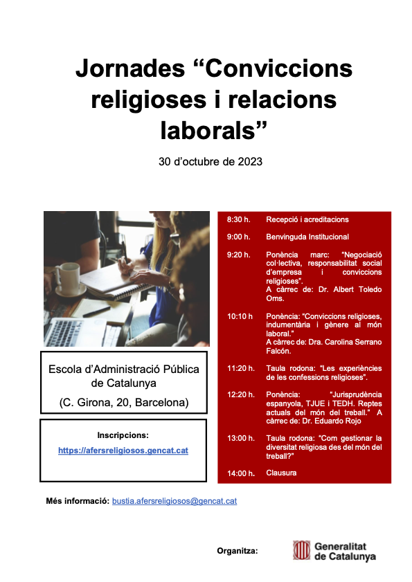Jornades "Conviccions religioses i relacions laborals"