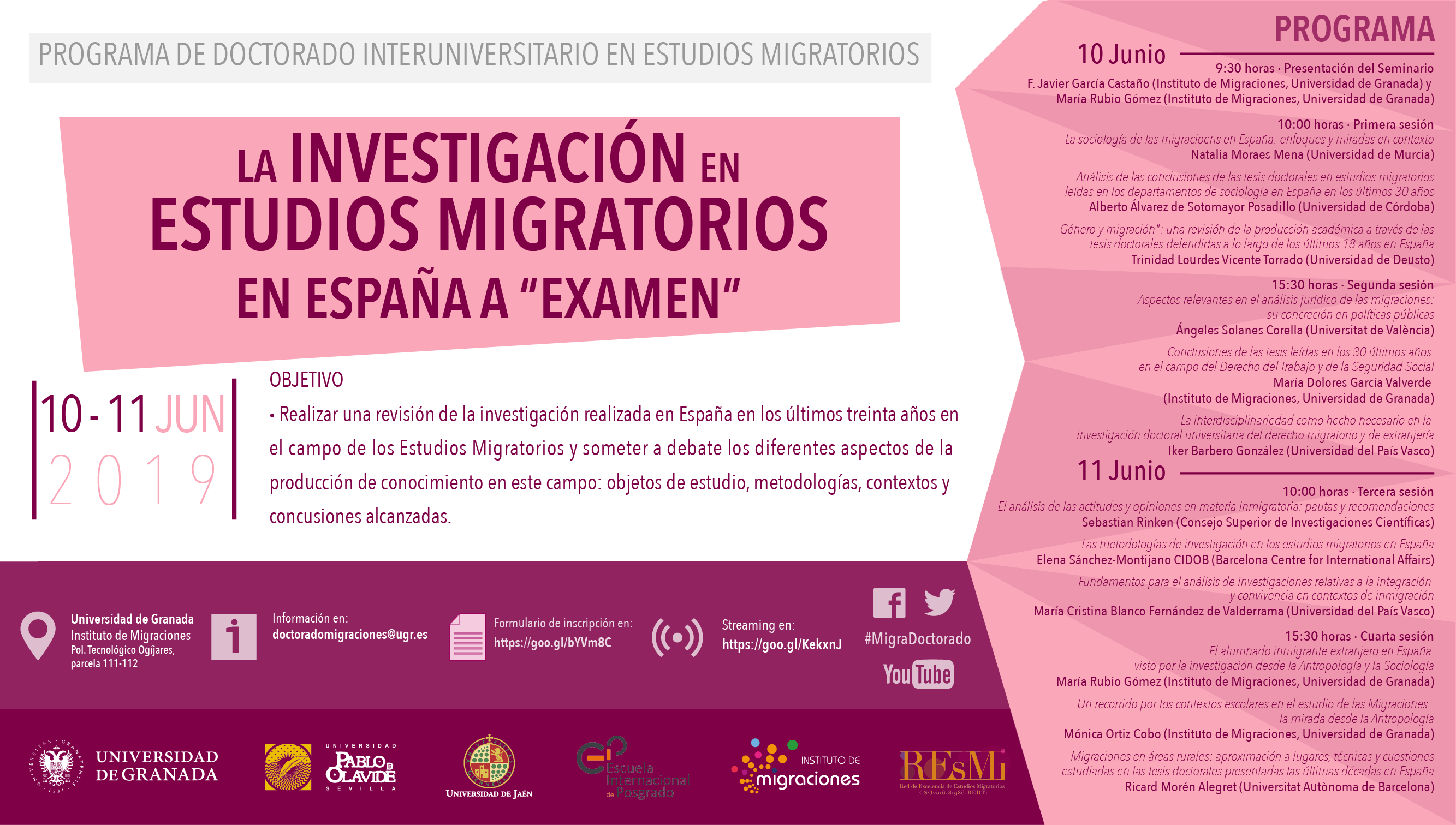 Cartel “La investigación en Estudios Migratorios en España a “examen””