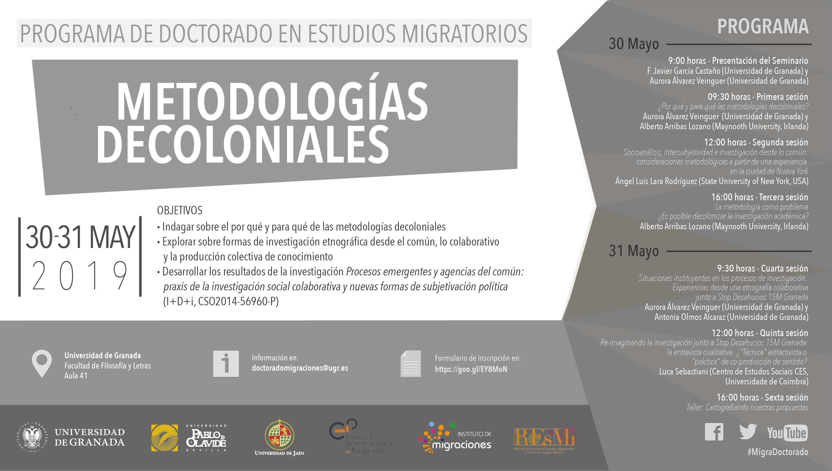 Cartel "Metodologías Decoloniales"