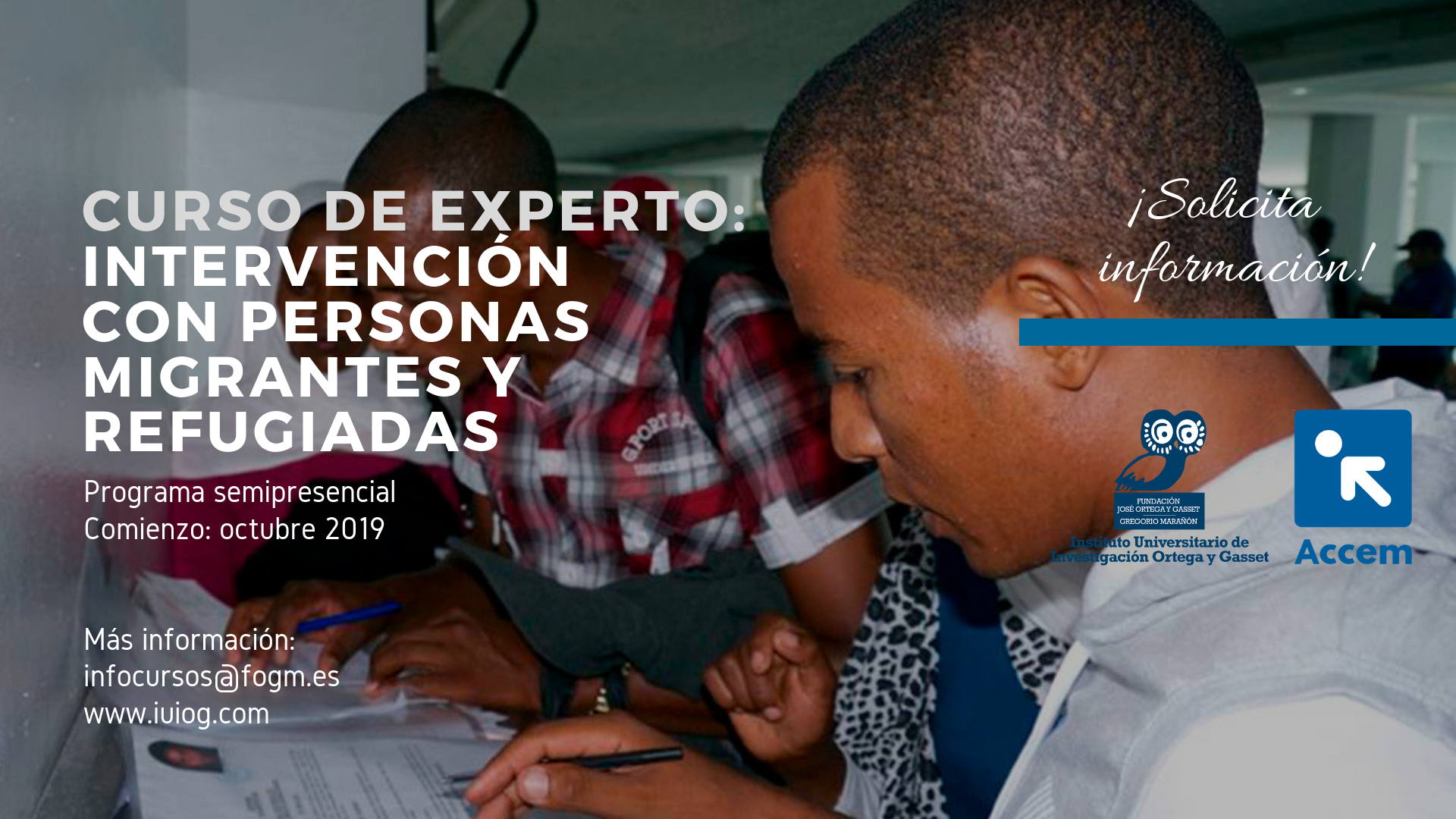 Cartel "Curso de Experto en Intervención con personas Migrantes y Refugiadas"