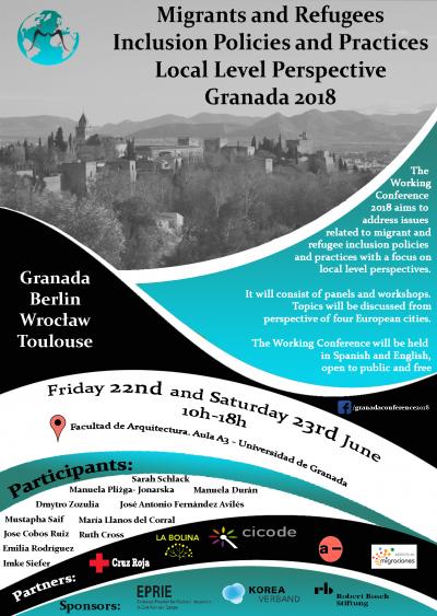 Cartel "Migrants and Refugees Inclusion Policies and Practices Local Level Perspective Granada 2018"