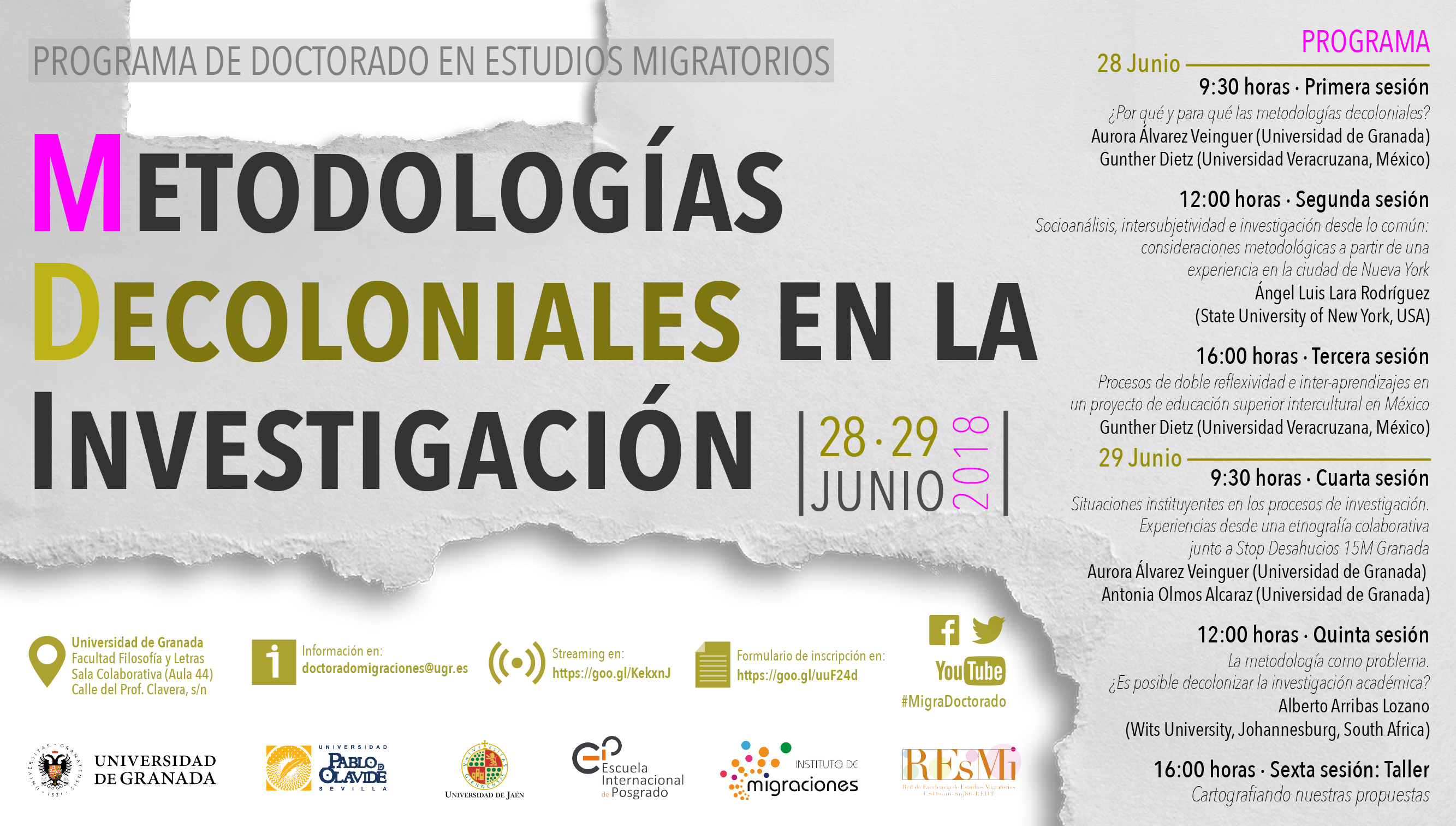 Cartel "Metodologías Decoloniales en la Investigación"