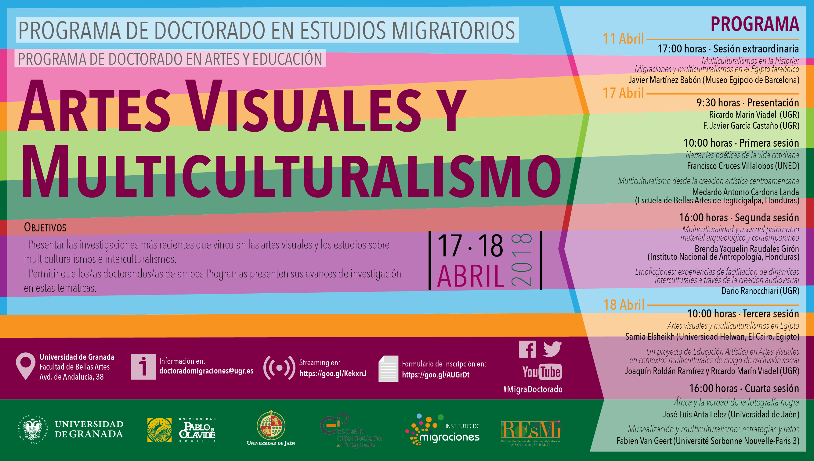 Cartel "Artes visuales y Multiculturalismo"