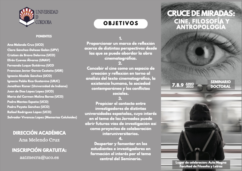 Seminario Cruce de Miradas: Cine, filosofía y antropología Seminario Cruce de Miradas: Cine, filosofía y antropología